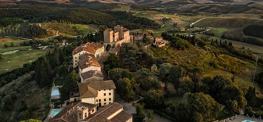 Aerial view of the resort in Tuscany Aerial view of the resort in Tuscany